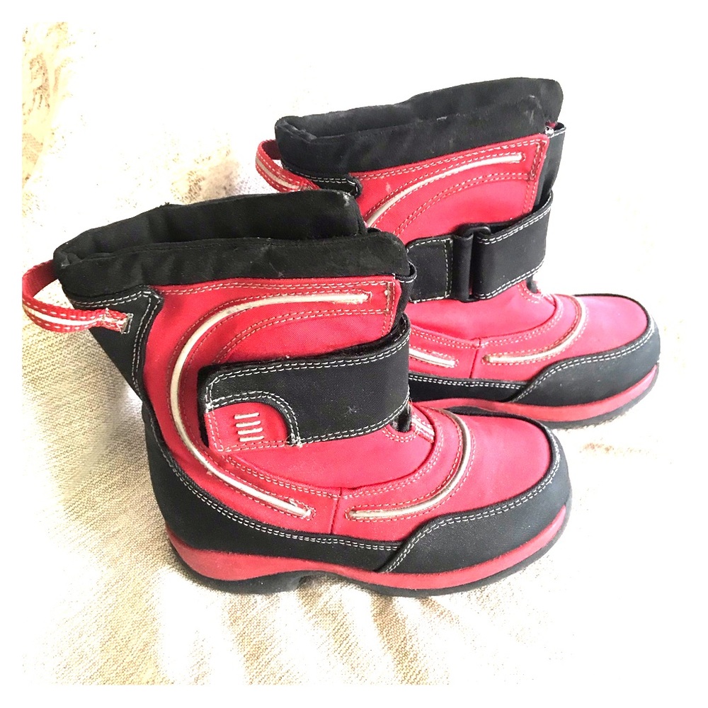 Boys 7 Winter Boots Lands End Red